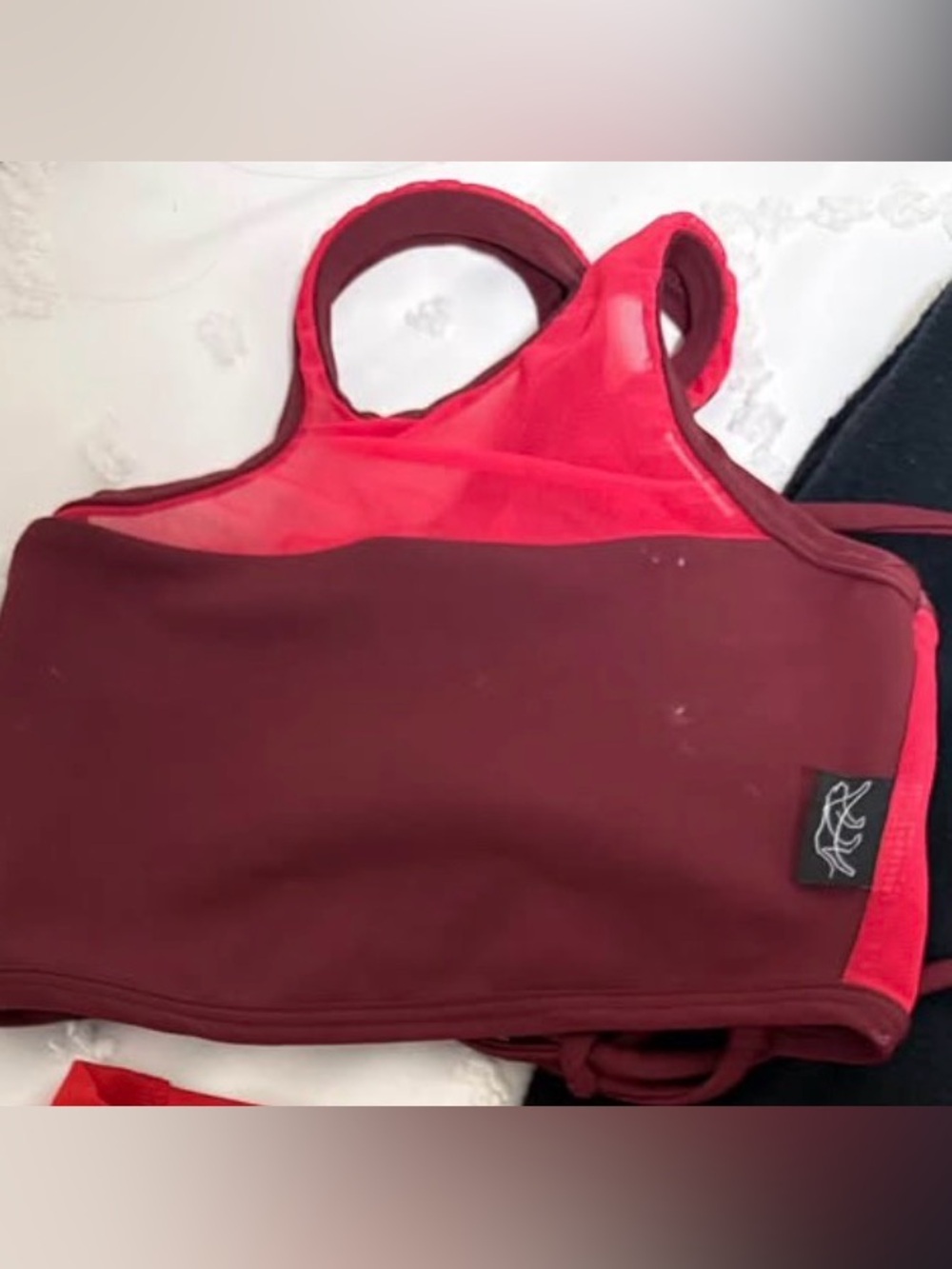 Tiger Friday CXL Euphoria Crop Top - Burgundy & Red